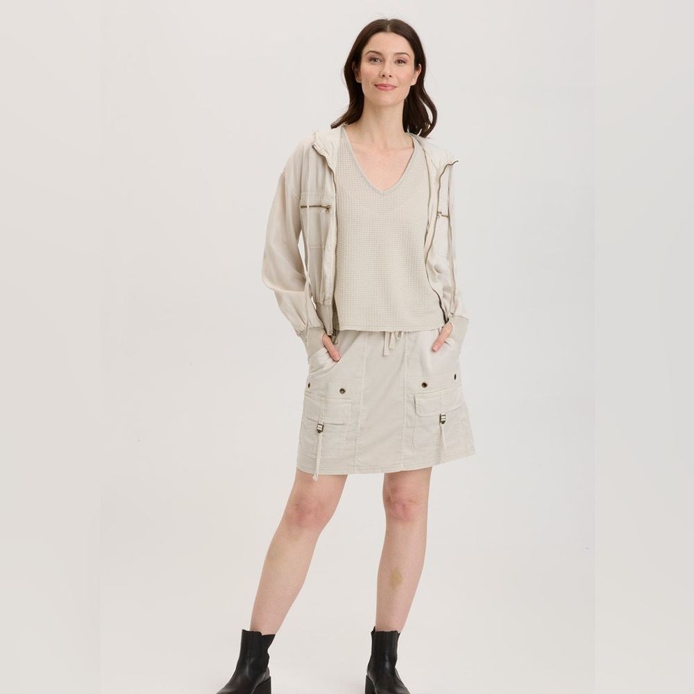 XCVI KARNEY DISTRESSED BOMBER, KLONDIKE PIGMENT